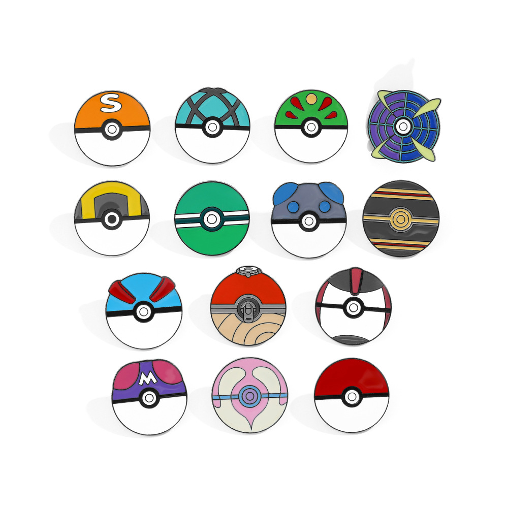Pokeball Cosplay Prop - Anime Ball Cartoon Enamel Pins Metal