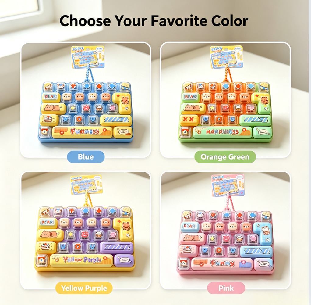 Cosplay Fire Prop - Candy Color Fidget Keycap Clicker Keychain