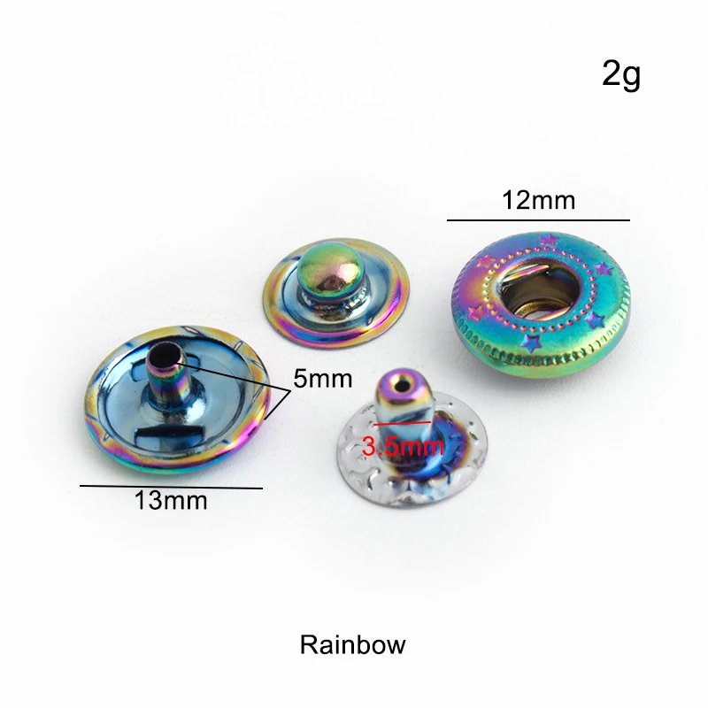 20-100 Bộ Rainbow 12Mm 10 Màu  - đánh giá và giá Snap Fastener Set