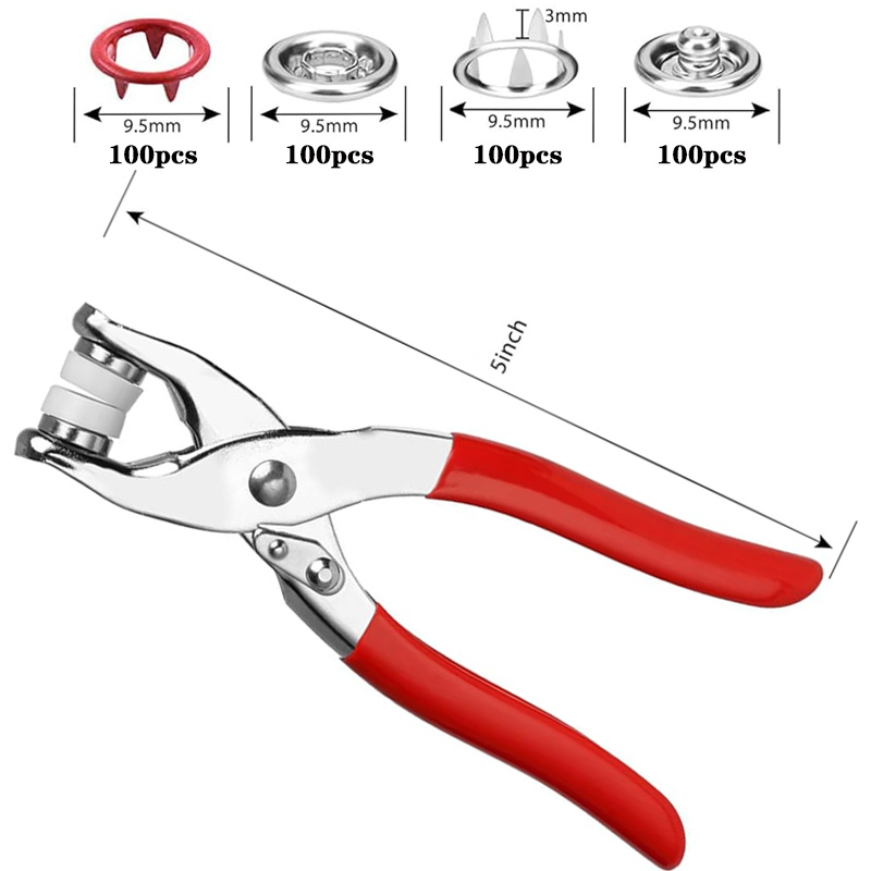 100 Sets Snap Pliers Automatic - đánh giá và giá Snap Fastener Set