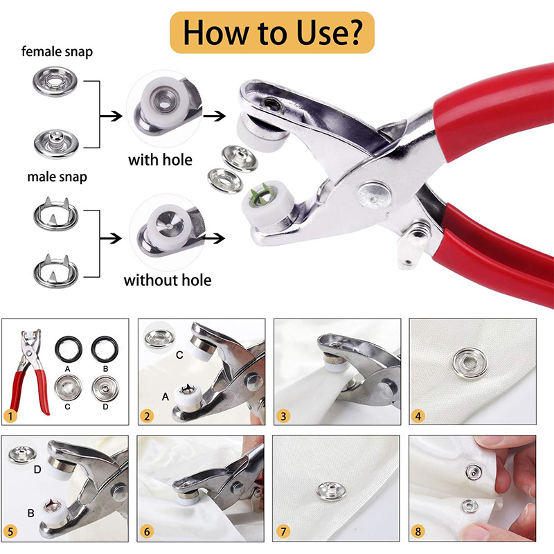 100 Sets Snap Pliers Automatic - đánh giá và giá Snap Fastener Set