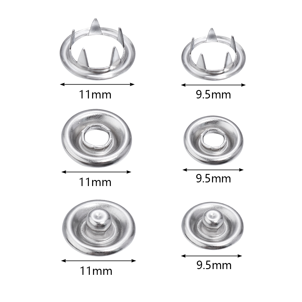 50sets 7.5/9.5/11mm Stainless  - đánh giá và giá Snap Fastener Set